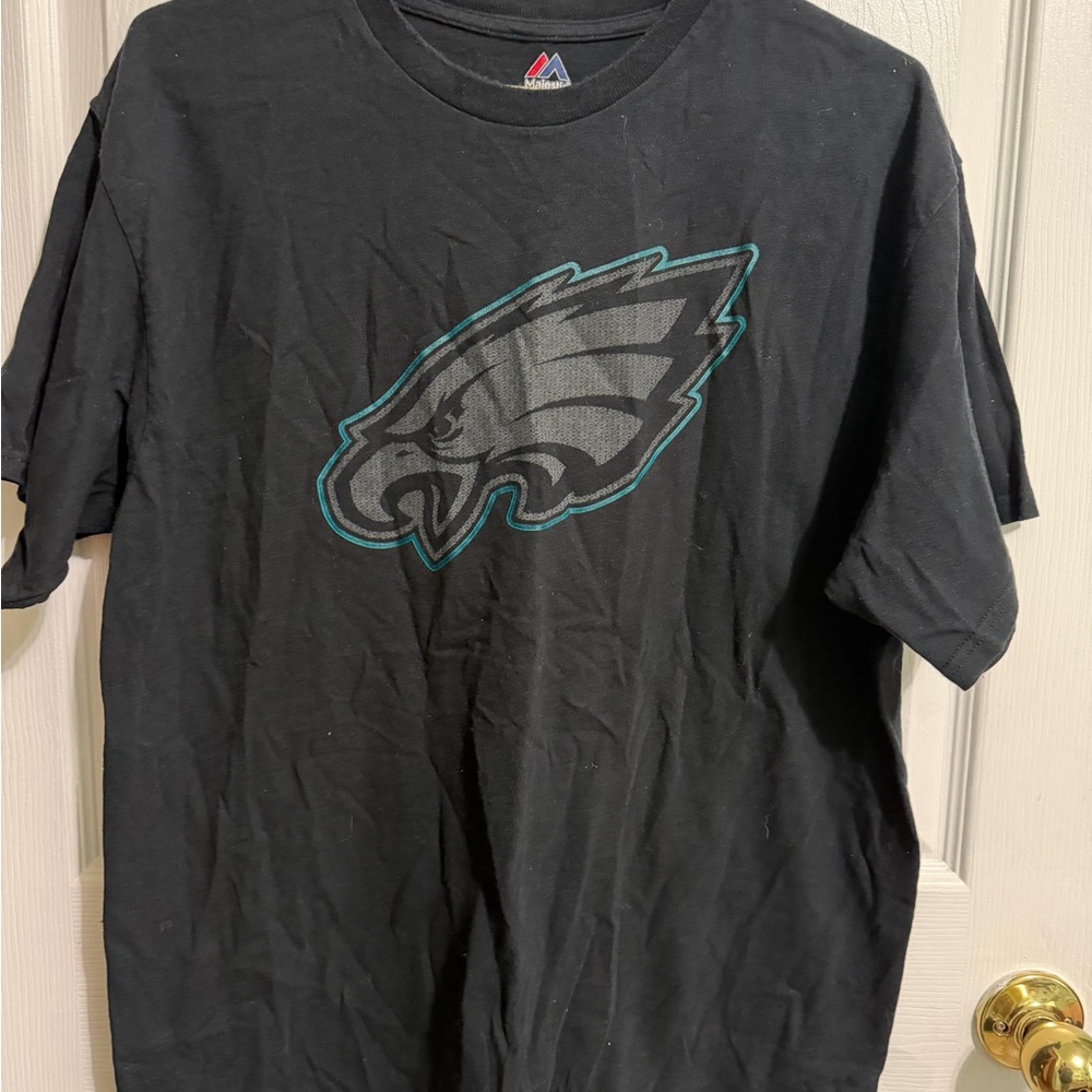 Majestic Black Graphic Tee with Eagle Design